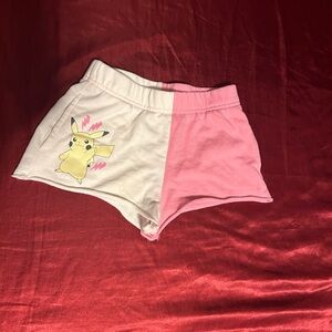 Pokémon Half White Half Pink Shorts